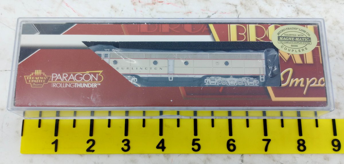 BROADWAY LIMITED 3618 CB&Q EMD E8 A-UNIT 9985-B N SCALE, SOUND/DC/DCC, OB INV 263330331