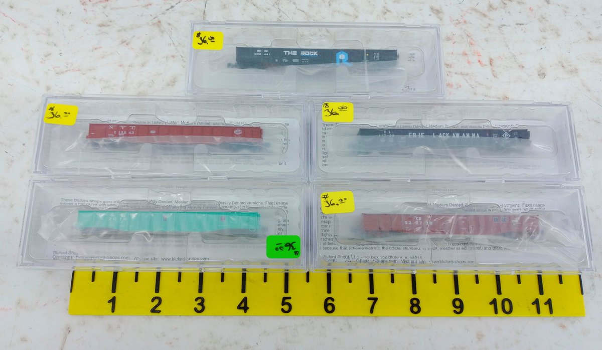 5 BLUFORD SHOPS N SCALE GONDOLAS NYC, ERIE LACKAWANNA, ROCK ISLAND, CR & MORE, 5 OBS INV 263330335