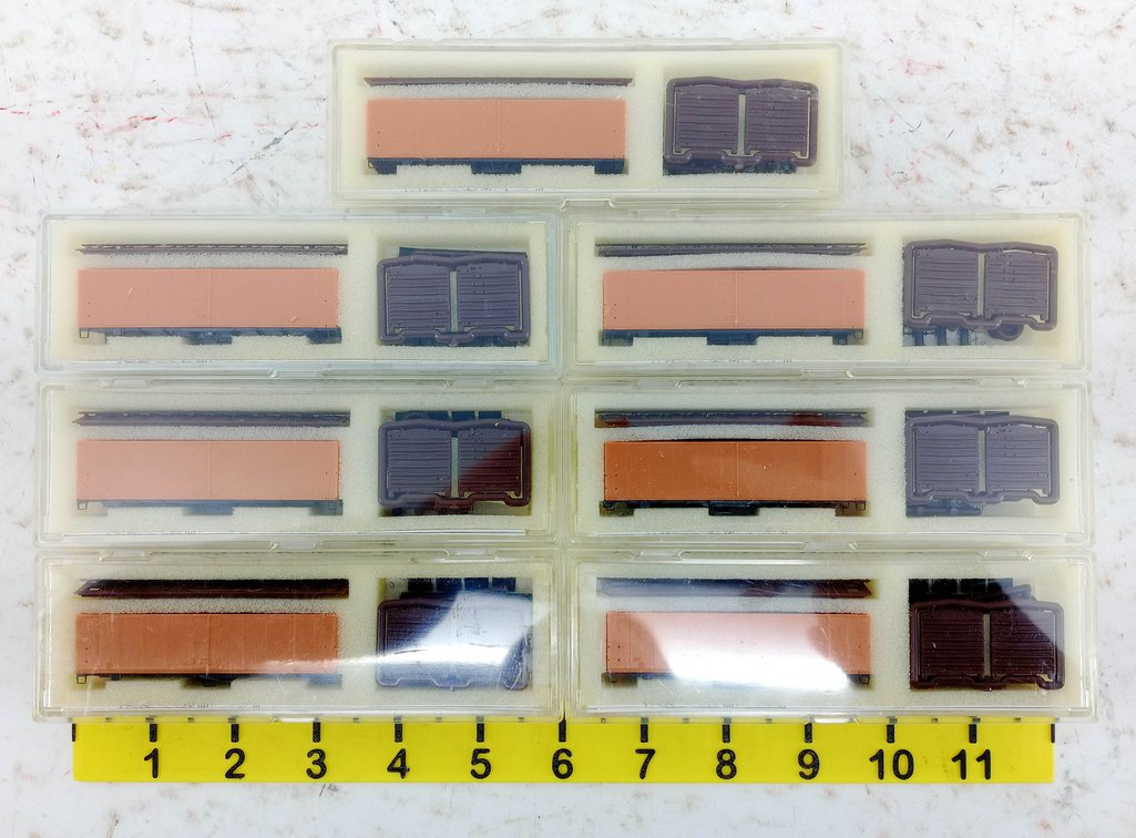 7 N SCALE UNDECORATED BOXCAR KITS, 7 OBS NNC INV 263330342