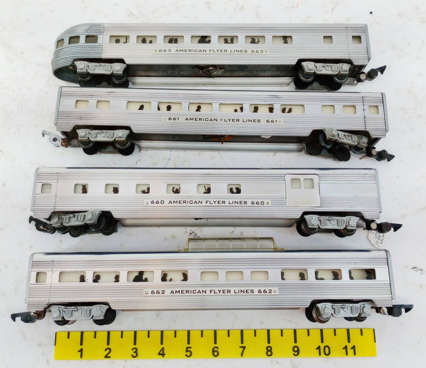 AMERICAN FLYER LINES 660/661/622/633 ALUM. EXTRUDED PASS. CARS INV 263360007