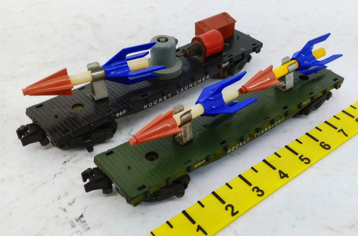 AMERICAN FLYER 969 ROCKET LAUNCHER & 24553 ROCKET TRANSPORT W/ ROCKETS INV 263360010