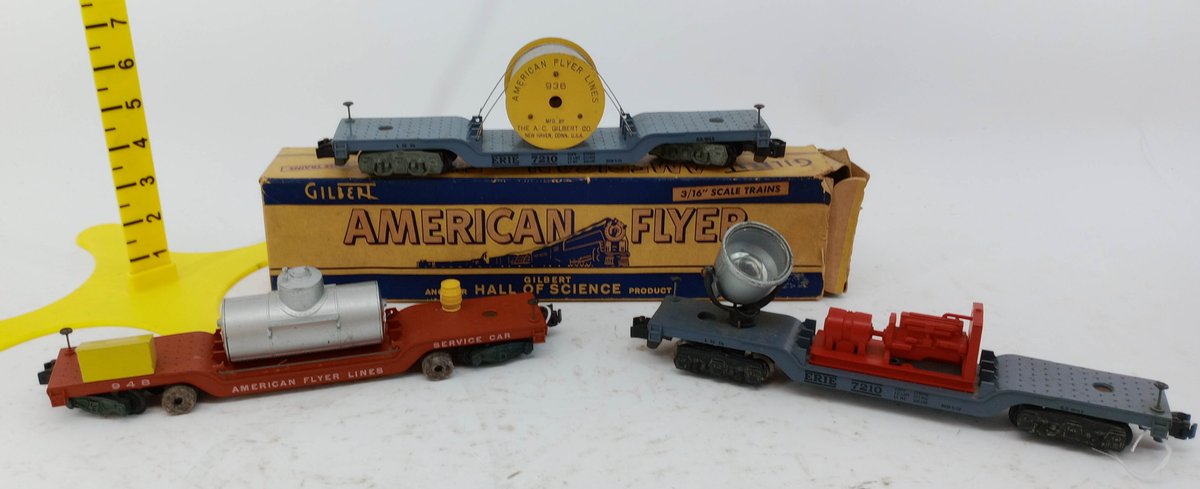 AMERICAN FLYER  946/948/936 DROP CENTER FREIGHT CARS W/ 1 OB INV 263360025