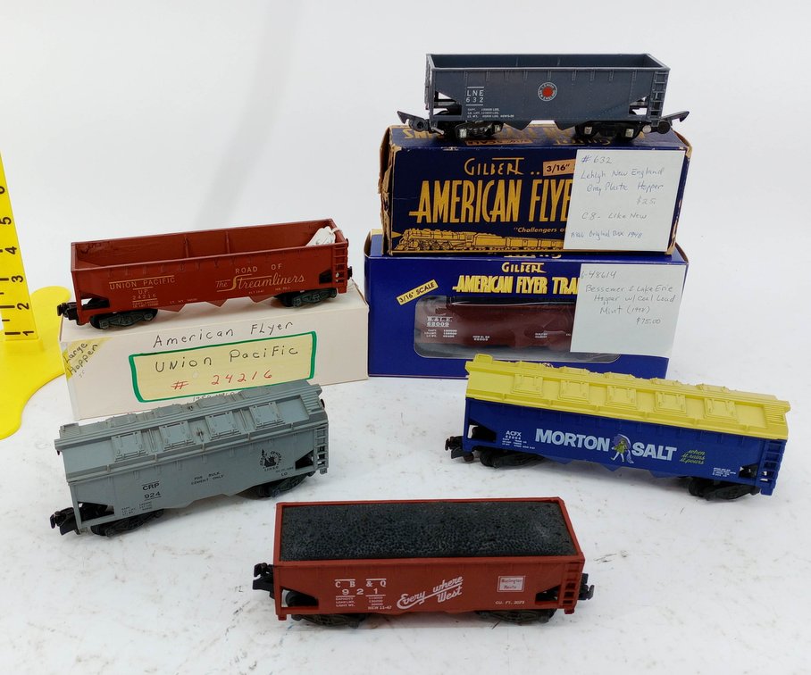 AMERICAN FLYER 6 HOPPER CARS. SOME W./OB INV 263360026