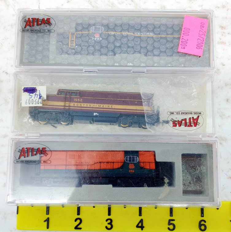 3 ATLAS N SCALE H16-44 & BOSTON AND MAINE DIESEL LOCOMOTIVES, 3 OBS INV 263330353