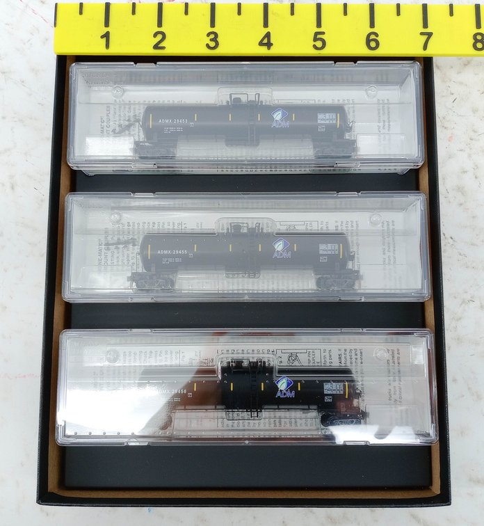 3 MICRO-TRAINS LINE N SCALE ADMX ARCHER DANIELS MIDLAND TANK CARS, OB INV 263330374