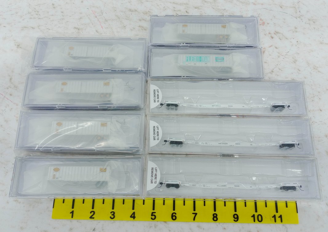 9 TRAINWORX N SCALE NYC & SOUTHERN FLEXI-VAN CARS, 9 OBS INV 263330380