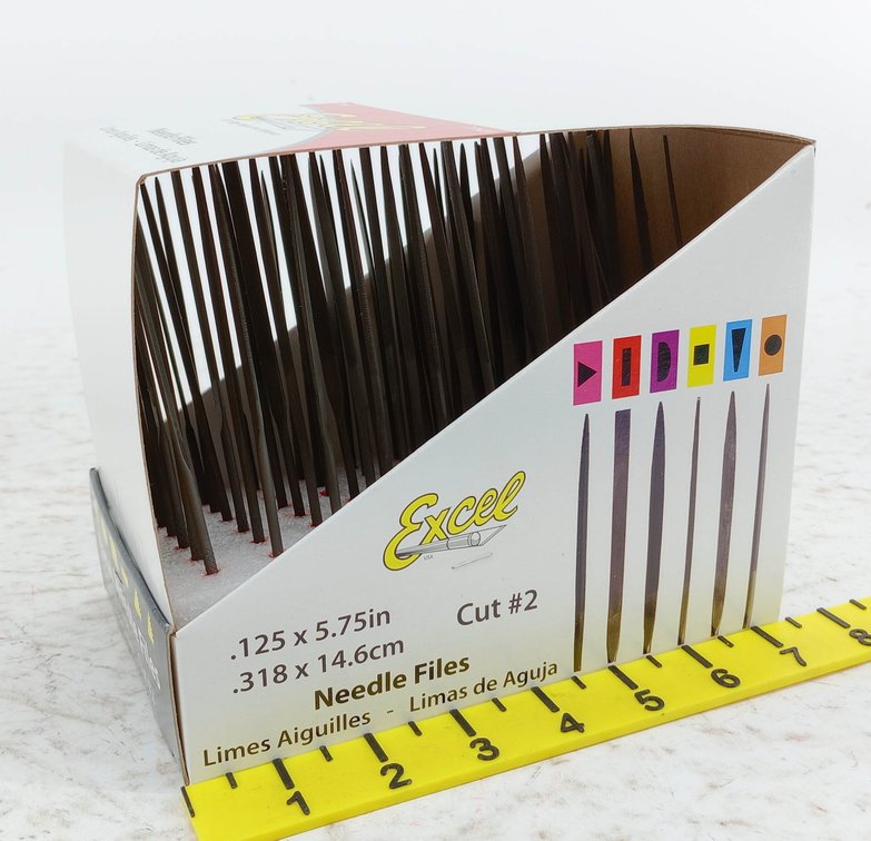 EXCEL 77K20 NEEDLE FILES DISPLAY, 60 PCS CUT #2, OB INV 263330406