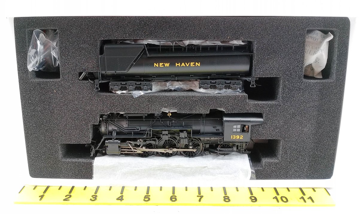 BROADWAY LIMITED N GAUGE 1944 NEW HAVEN I-4-C 4-6-2 STEAM LOCOMOTIVE #1392 & TENDER, OB INV 263330410
