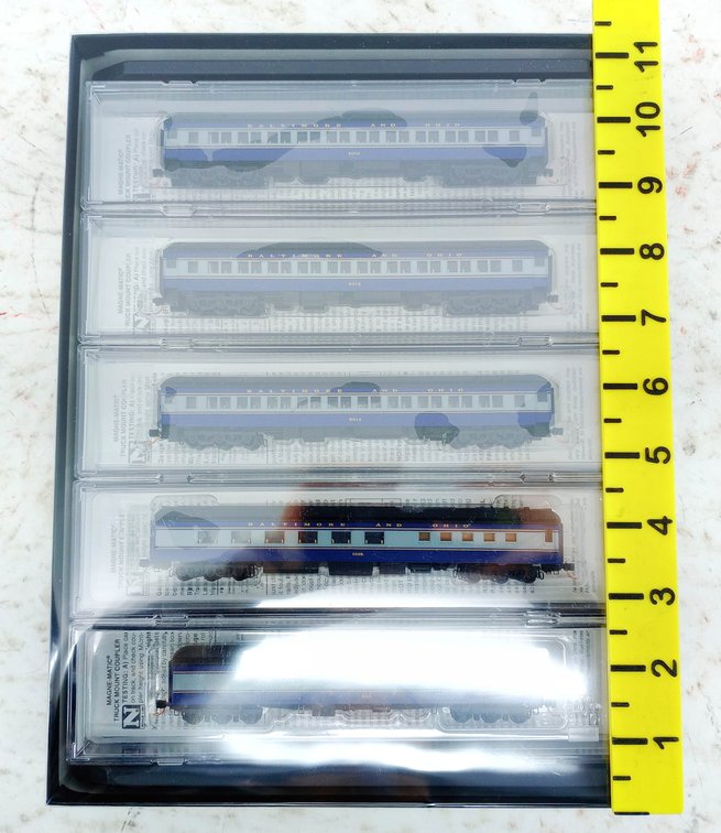 MICRO-TRAINS N SCALE BALTIMORE & OHIO HEAVYWEIGHT 5-PACK PASSENGER CARS, OB INV 263330426