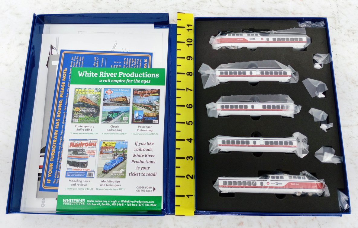 RAPIDO N GAUGE TURBOTRAIN AMTRAK 5 CAR TRAIN SET, OB INV 263330431