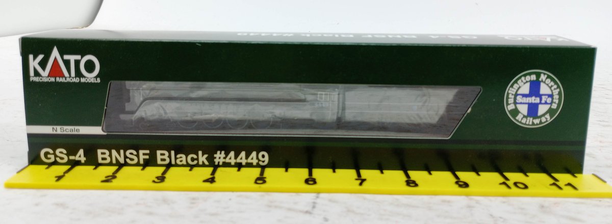 KATO 126-0312 BNSF GS-4 #4449 BLACK STEAM LOCOMOTIVE, N SCALE, OB INV 263330462