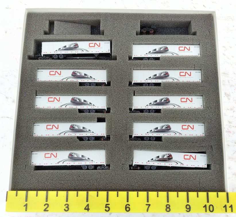 10 DELUXE INNOVATIONS UNITPAK N SCALE CN ROADRAILER 53FT TRAILERS, OB INV 263330463