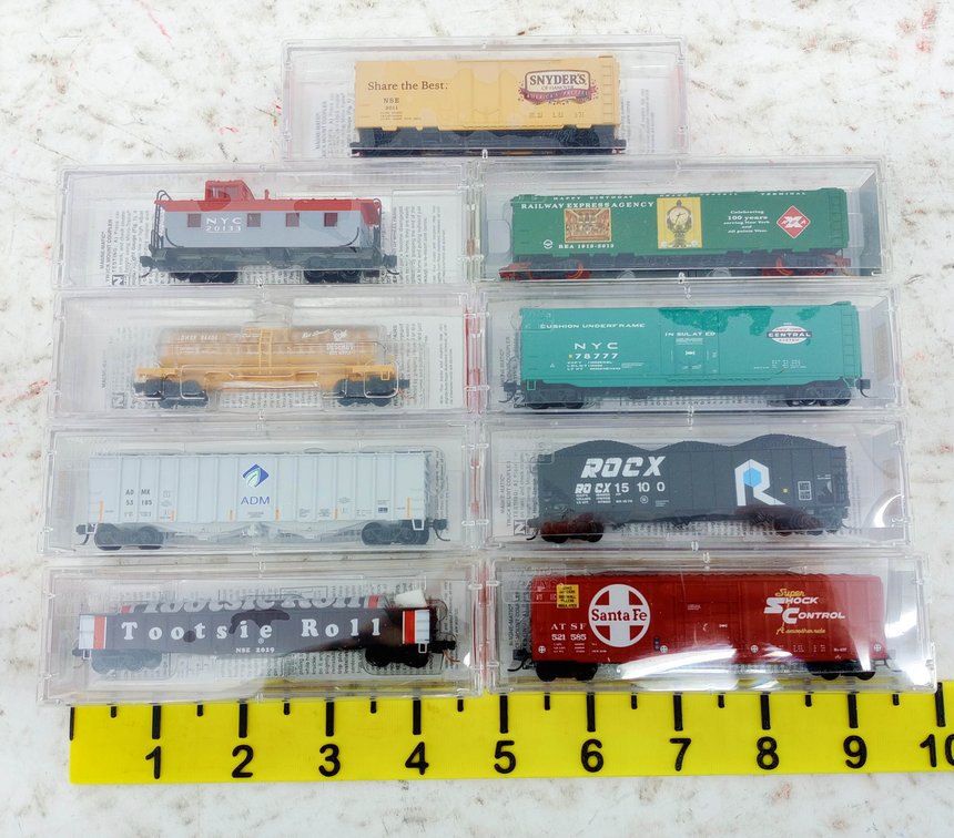 9 ASSORTED MICRO-TRAINS LINE N SCALE FREIGHT CARS & CABOOSE 9 OBS INV 263330471