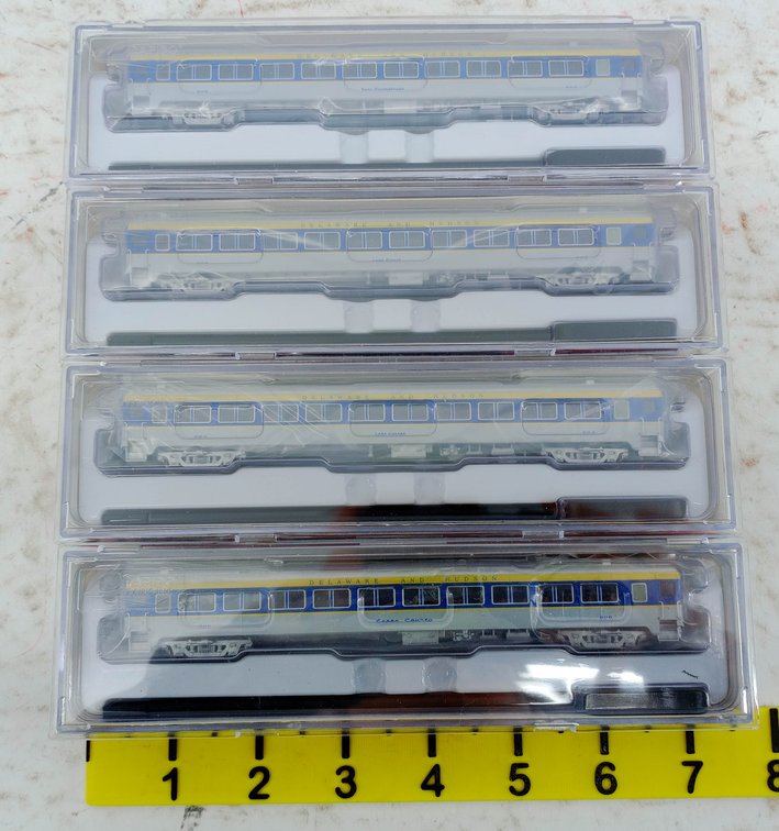 4 RAPIDO N SCALE 509124-509127 DELAWARE & HUDSON OSGOOD BRADLEY 10 WINDOW COACHES, 4 OBS INV 263330479