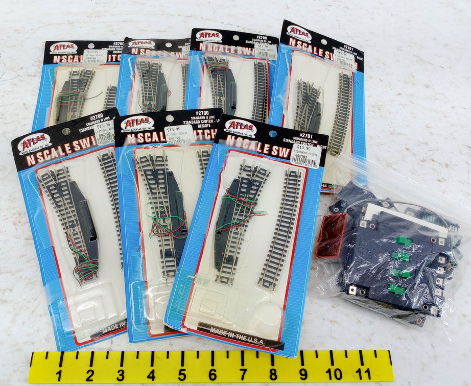 7 ATLAS N SCALE 2700 & 2701 REMOTE SWITCHES W/ SELECTOR, 7 OBS INV 263330486