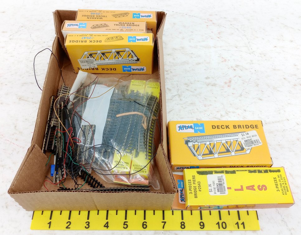 ATLAS N GAUGE ASSORTED BRIDGES, TRACK & BRIDGE PIERS INV 263330488