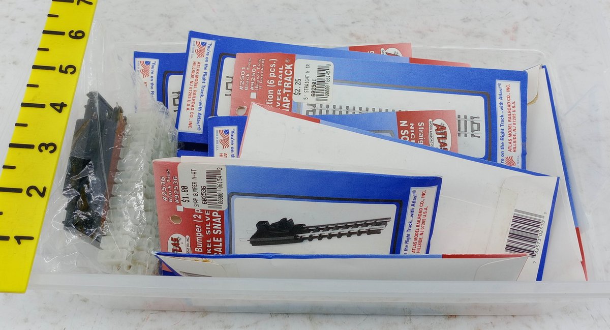 ASSORTED ATLAS N SCALE SNAP-TRACK STRAIGHT, RADIUS & BUMPER SECTIONS INV 263330487