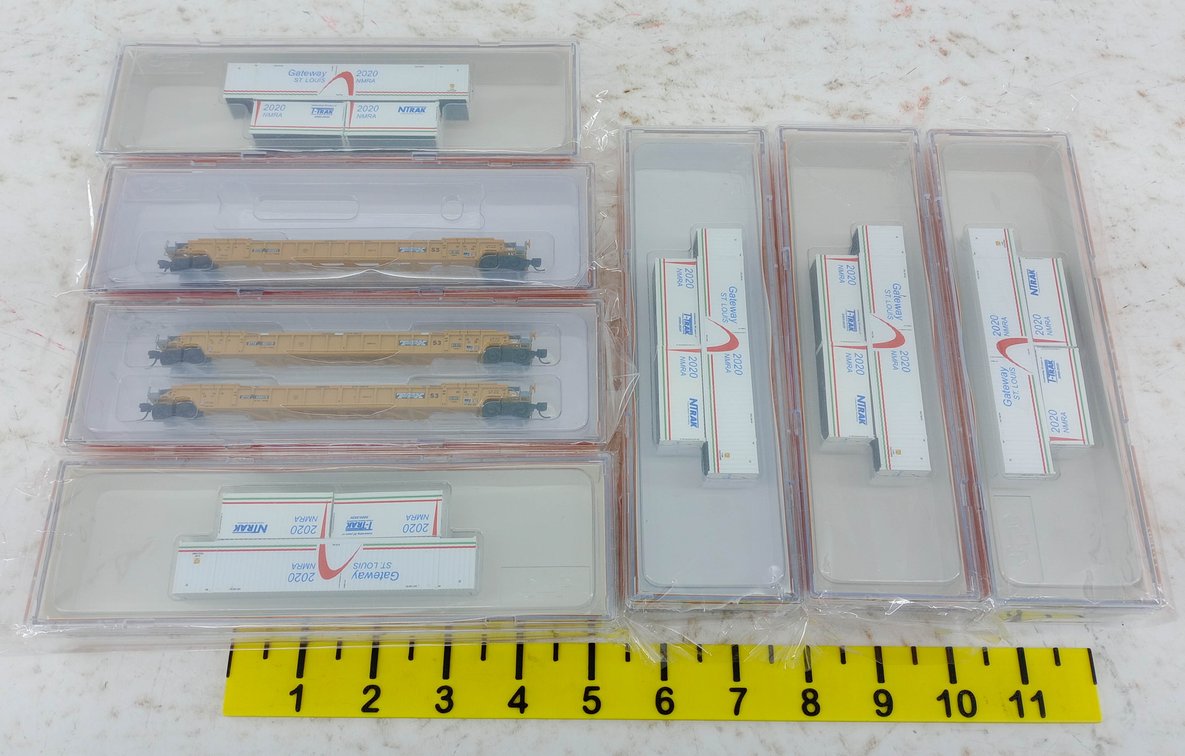 JTC N SCALE GATEWAY 2020 NMRA CONTAINER SETS & DTTX 17-POST WELL CARS, 7 OBS INV 263330490
