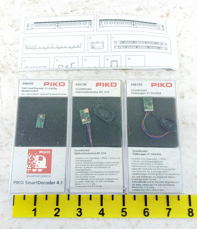 3 PIKO N GAUGE DECODER & SOUND MODULES 46400, 56196, 46192, ALL OBS INV 263330505