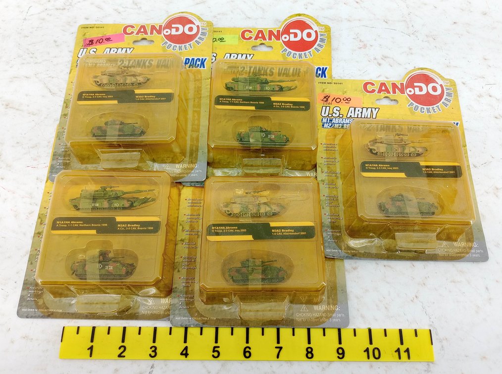 5 CAN DO 20141 POCKET ARMY U.S. ARMY M1A1HA ABRAMS & BRADLEY 1:144 TANK 2-PACKS, 5 OBS INV 263330508