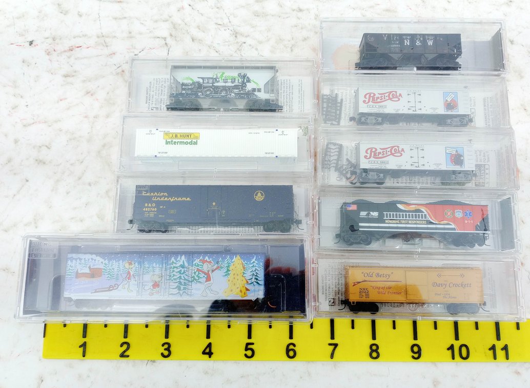 9 MICRO-TRAINS LINE N SCALE FREIGHT CARS INCL PEPSI, B&O, NS, N&W, J.B. HUNT, 9 OBS INV 263330518