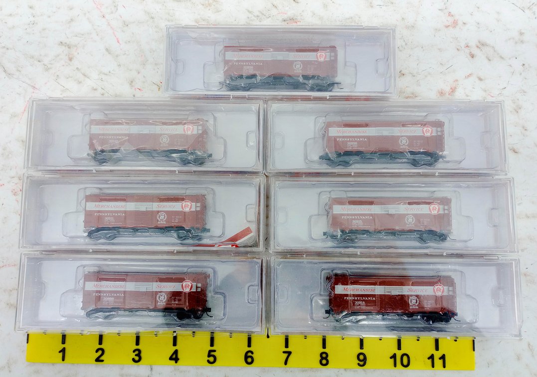 7 BROOKLYN N TRAK 20TH ANNIVERSARY PENNSYLVANIA PRR X-29B BOXCARS, 7 OBS INV 263330521