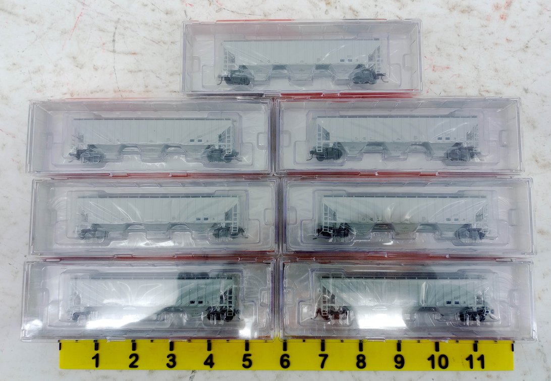 7 INTERMOUNTAIN N GAUGE 65398 4750 CU FT 3 BAY HOPPERS, 7 OBS INV 263330523