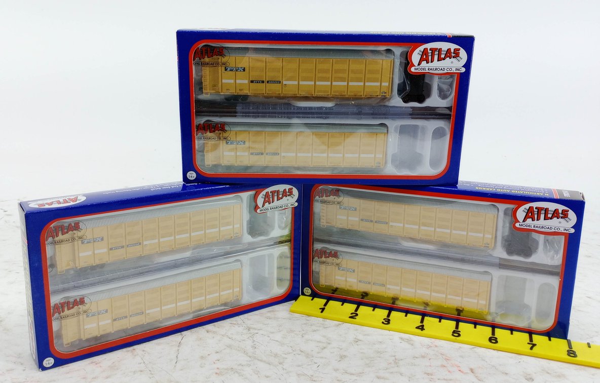 6 ATLAS N SCALE BTTX ARTICULATED AUTO CARRIERS 50 005 180-182, 3 OBS INV 263330525