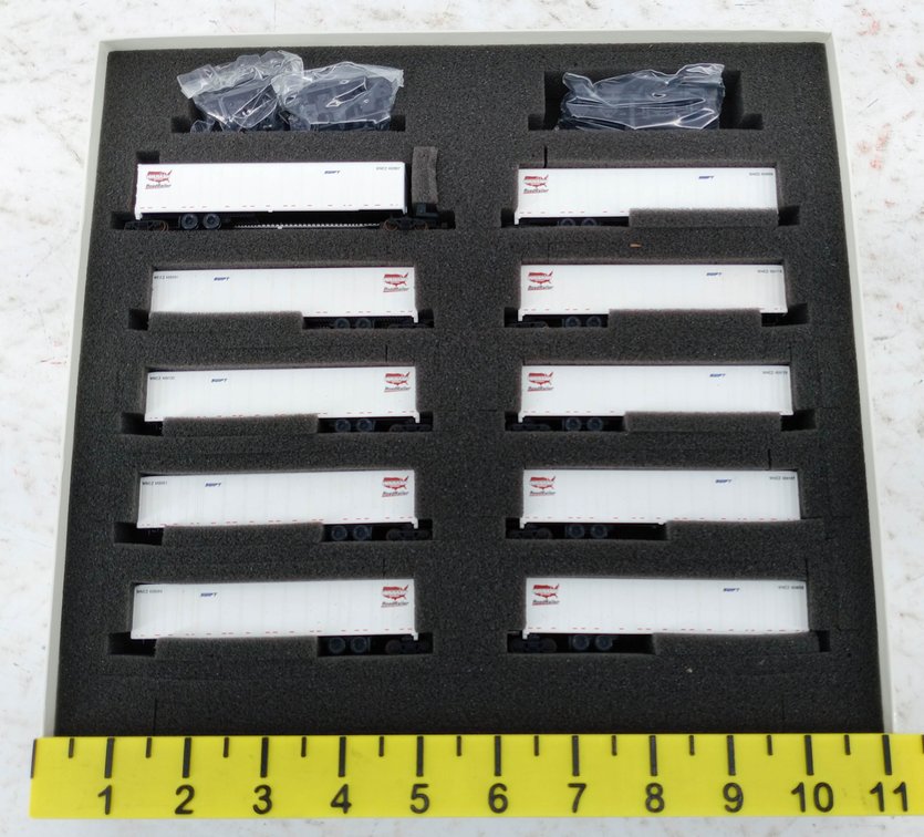 10 DELUXE INNOVATIONS N SCALE WABASH ROADRAILER SWIFT TRAILERS, UNITPAK OB INV 263330541