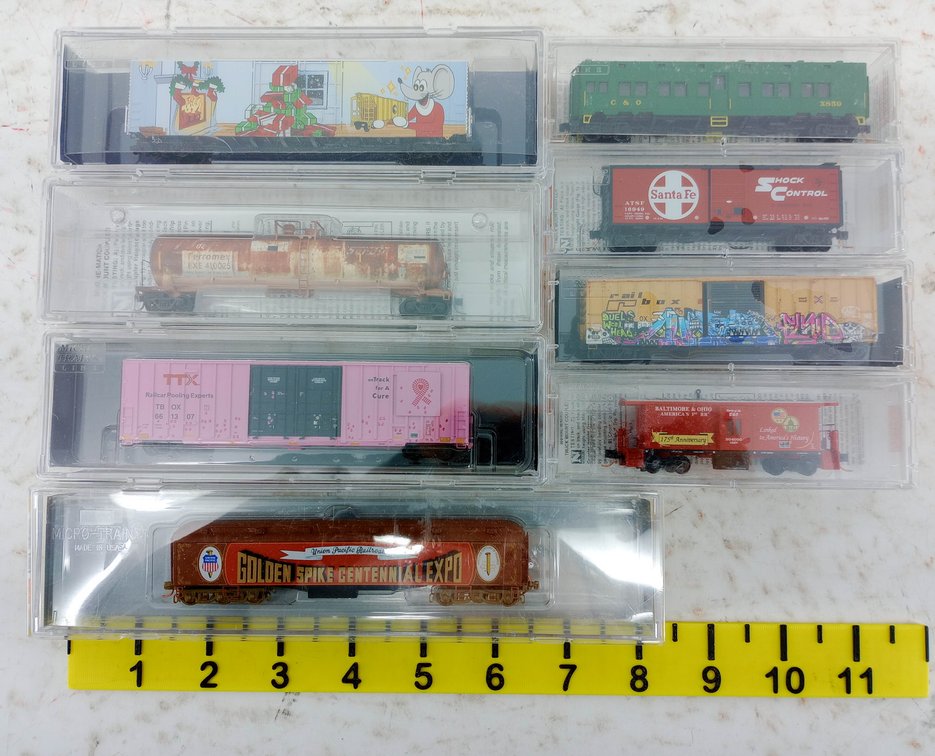 MIXED MICRO-TRAINS LINE N SCALE FREIGHT & PASSENGER CARS, 8 OBS INV 263330549