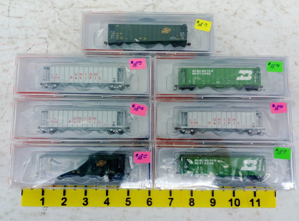 7 BLMA N SCALE DRY-FLO COVERED HOPPERS BN, UP & CGW, 7 OBS INV 263330552