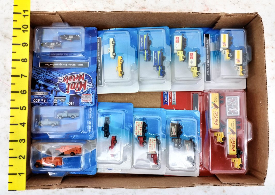 ASSORTED MINI METALS N SCALE FORD TRUCKS GOODYEAR COCA-COLA PHILLIPS 66 SOME OBS INV 263330563