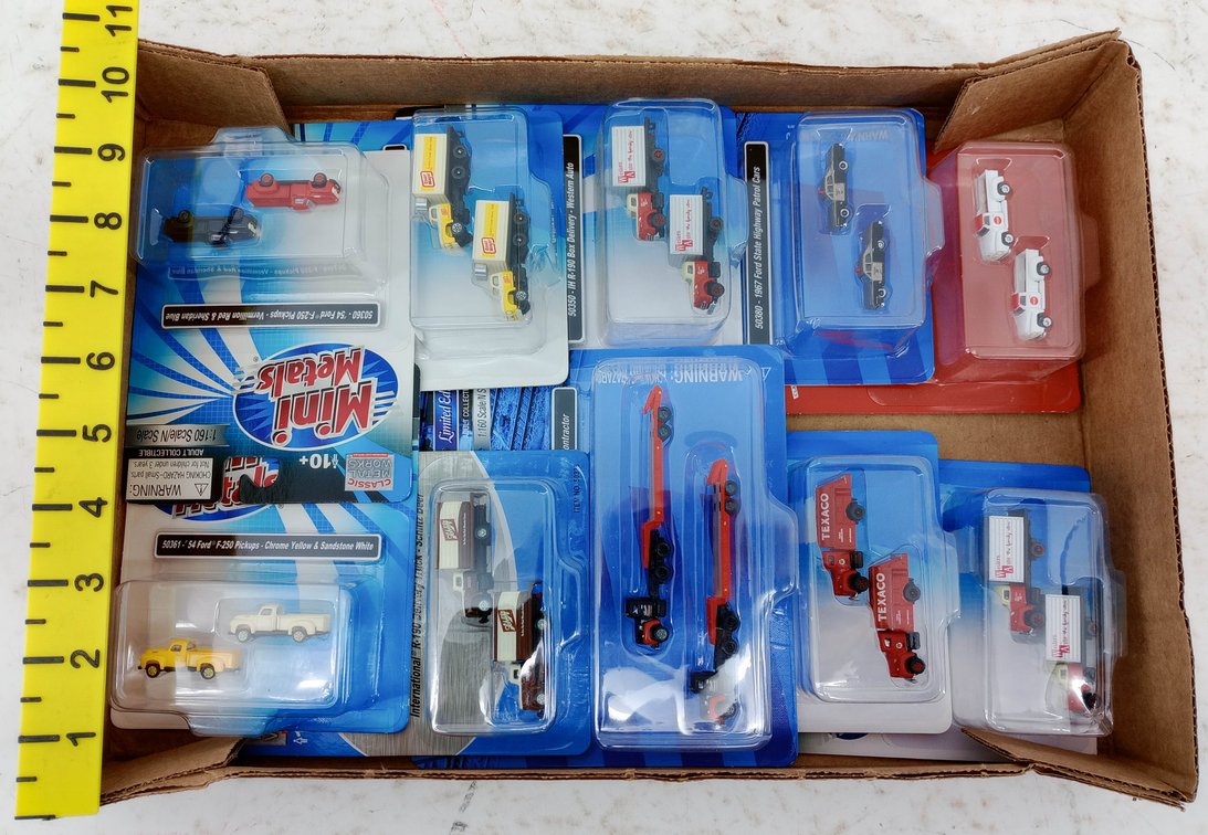 MINI METALS ASSORTED N SCALE TRUCKS & PATROL CARS TEXACO SCHLITZ OSCAR MAYER, SOME OBS INV 263330565