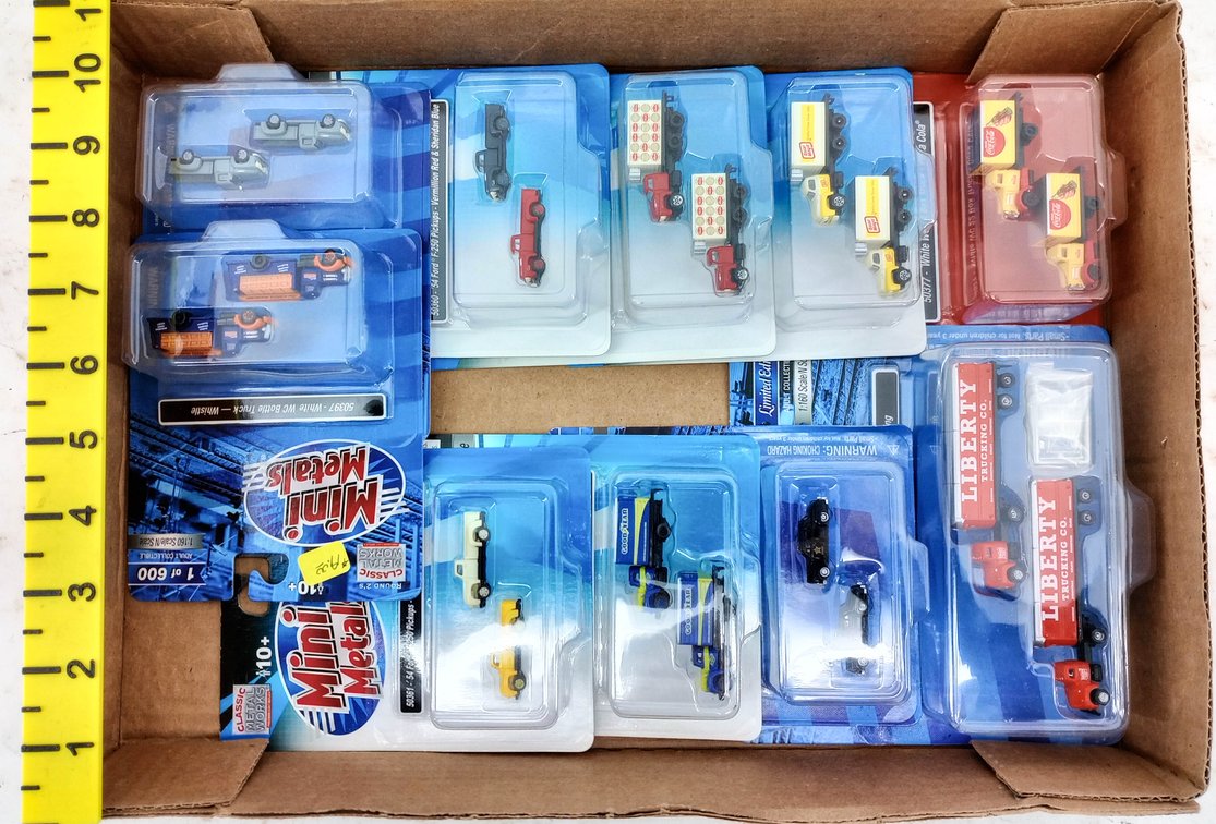 ASSORTED MINI METALS N SCALE TRUCKS & PICKUPS, SOME OBS INV 263330564