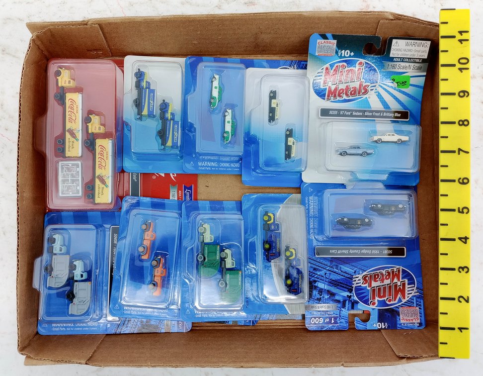 ASSORTED CLASSIC METAL WORKS MINI METALS N SCALE VEHICLES, COCA-COLA GOODYEAR SUNOCO, SOME OBS INV 263330571