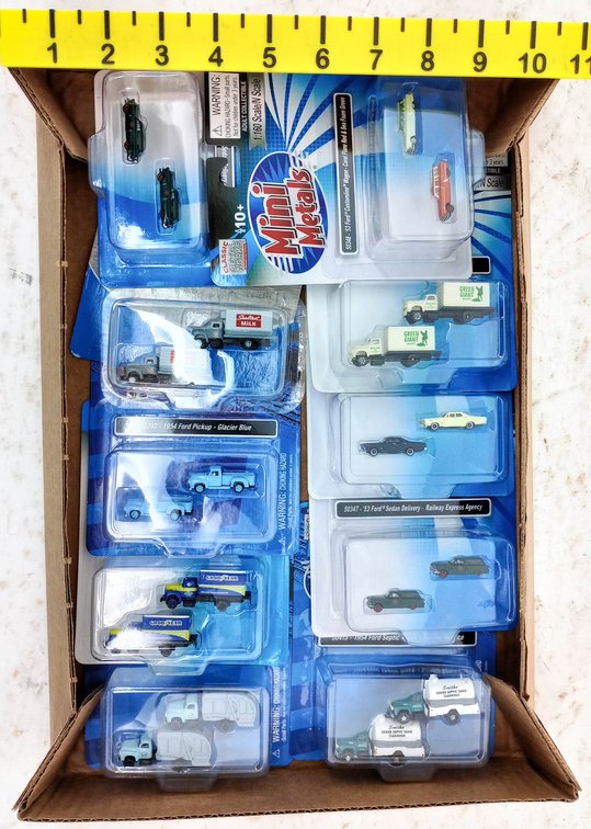 ASSORTED MINI METALS N SCALE 1:160 FORD VEHICLES & TRUCKS, SOME OBS INV 263330590