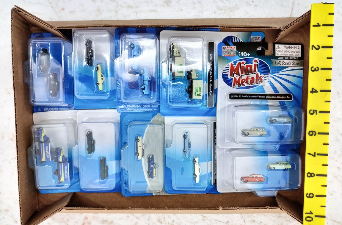 CLASSIC METAL WORKS MINI METALS N SCALE ASSORTED VEHICLES, 10 OBS INV 263330591