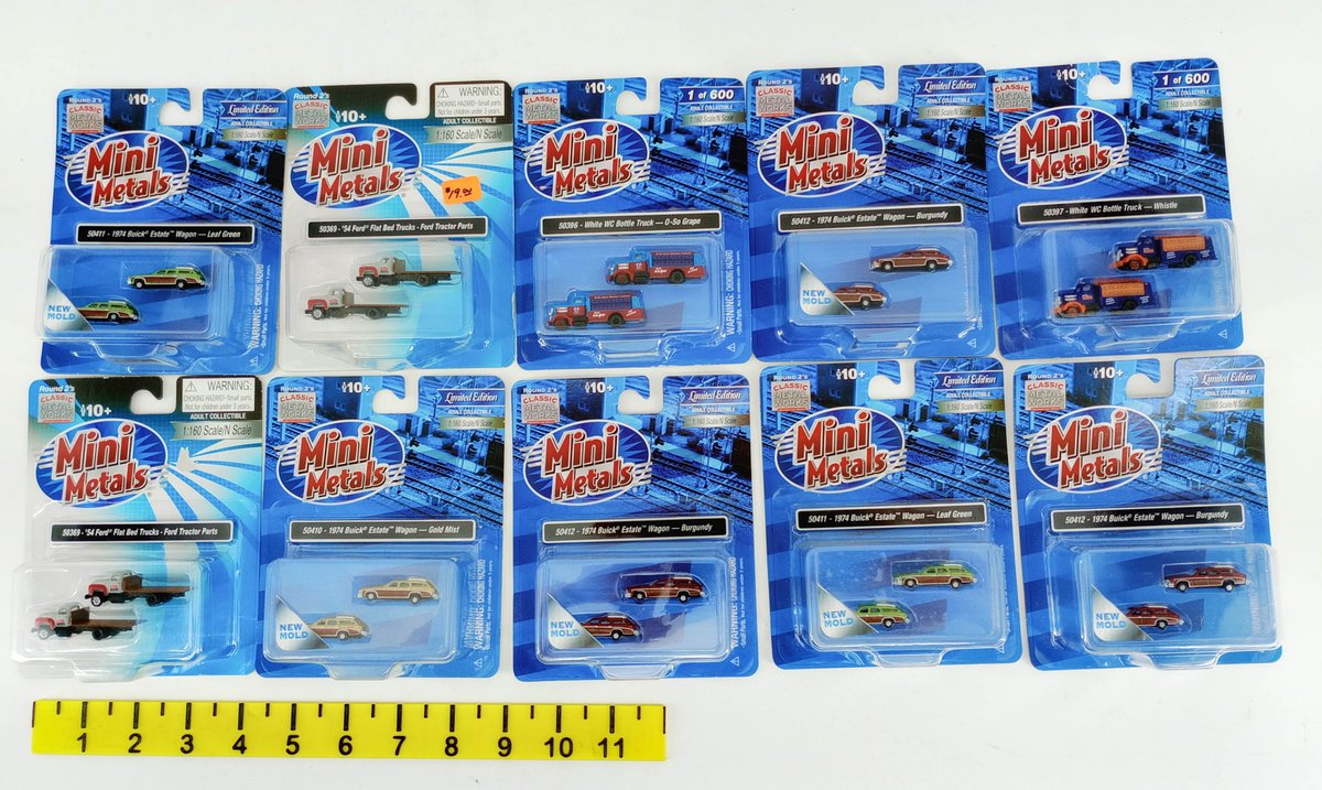 10 MIXED CLASSIC METAL WORKS MINI METALS N SCALE BUICK ESTATE WAGONS & TRUCKS, 10 OBS INV 263330597