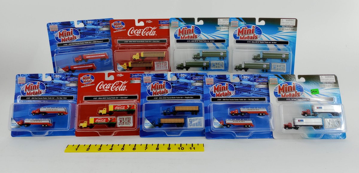 9 ASSORTED CLASSIC METAL WORKS MINI METALS N SCALE TRACTOR TRAILER SETS, 9 OBS INV 263330601