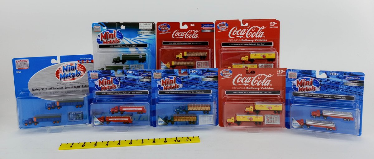 8 ASSORTED CLASSIC METAL WORKS MINI METALS N SCALE TRACTOR TRAILER SETS COCA-COLA ESSO, 8 OBS INV 263330602
