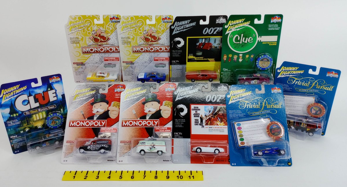 10 JOHNNY LIGHTNING POP CULTURE DIE-CAST CARS MONOPOLY CLUE 007 TRIVIAL PURSUIT, OBS INV 263330631
