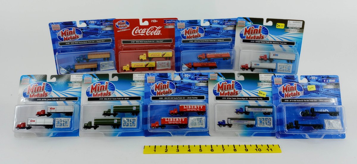 9 MINI METALS N SCALE TRACTOR TRAILER SETS COCA-COLA, PHILLIPS 66, LIBERTY INV 263330635