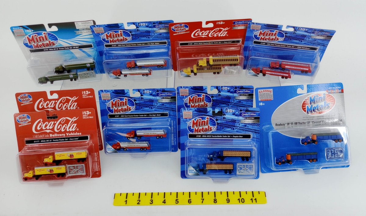 10 CLASSIC METAL WORKS MINI METALS N SCALE TRACTOR TRAILER SETS COCA-COLA ESSO US MAIL INV 263330637