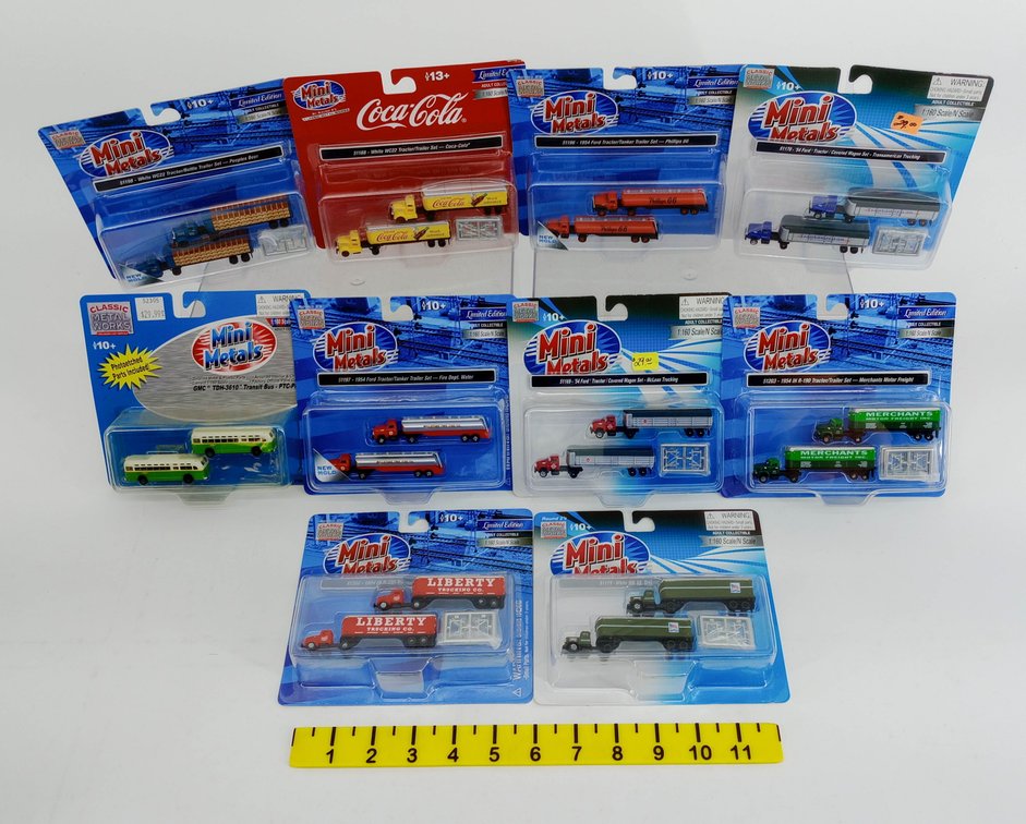 10 CLASSIC METAL WORKS MINI METALS 1:160 N SCALE TRUCK & BUS SETS, 10 OBS INV 263330639