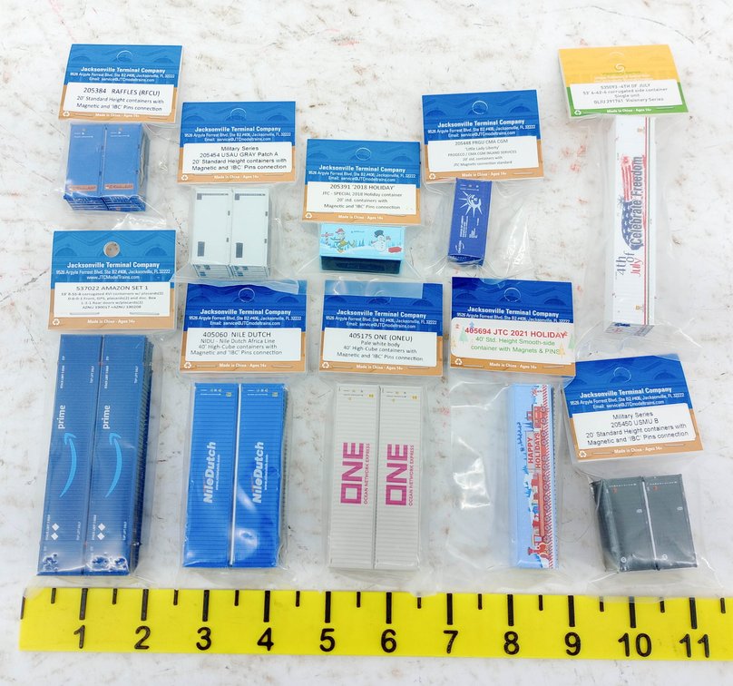 10 PACKS ASSORTED JTC N GAUGE SHIPPING CONTAINERS AMAZON NILE DUTCH ONE HOLIDAY INV 263330679