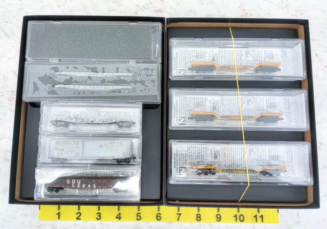MICRO-TRAINS N SCALE NORFOLK SOUTHERN WEATHERED 5-PACK & TTX 3-CAR RUNNER PACK, 2 OBS INV 263330690