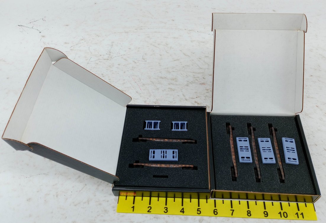 5 MICRO-TRAINS 993 02 221 & 222 NORFOLK SOUTHERN RIBBON RAIL FLAT CARS N SCALE, 2 OBS INV 263330711