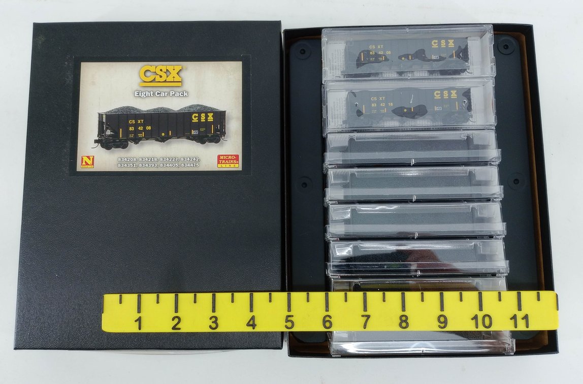 MICRO-TRAINS 993 00 817 CSX 100-TON 3-BAY HOPPERS 8-PACK N SCALE, OB INV 263330718