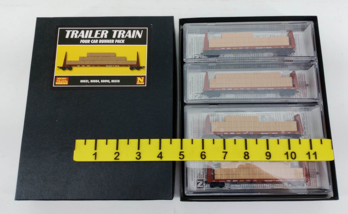 MICRO-TRAINS 993 00178 TRAILER TRAIN 4 N SCALE 61' BULKHEAD FLAT CARS INV 263330722