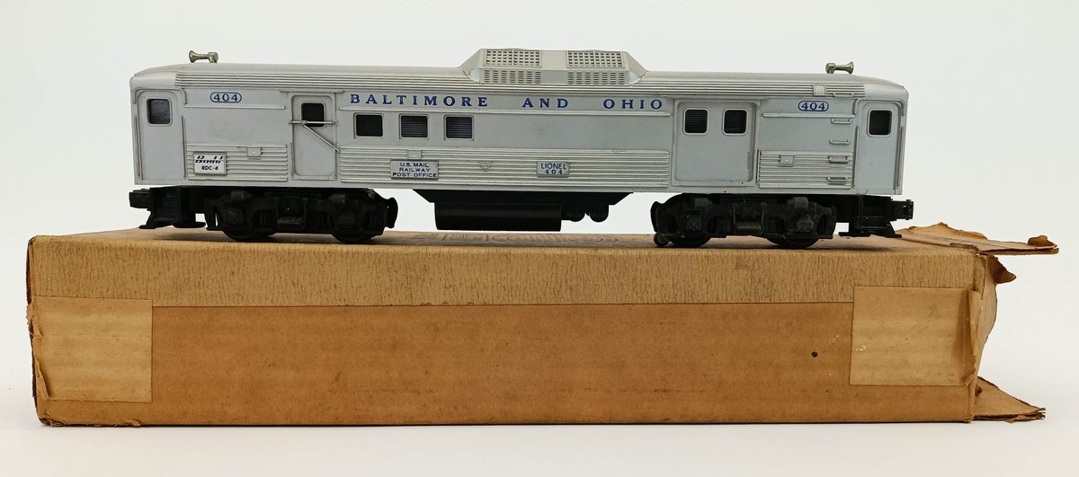 LIONEL O GAUGE 404 BALTIMORE AND OHIO RDC-4 POST OFFICE RAILWAY CAR, OB INV 263380004